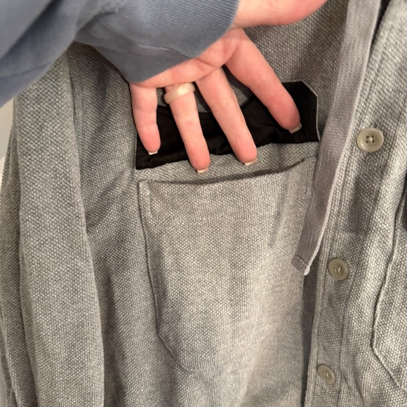 Vince Gray Cotton Button Up Hooded Long Sleeve Shirt Jacket - 31928 - Picture 4 of 12